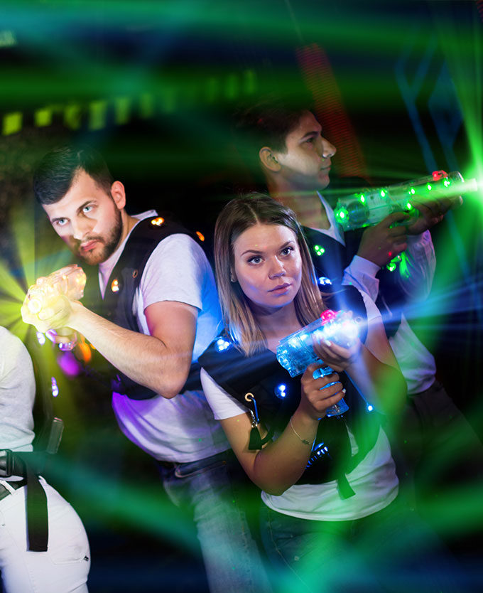 Guests Ready to Play Laser Tag